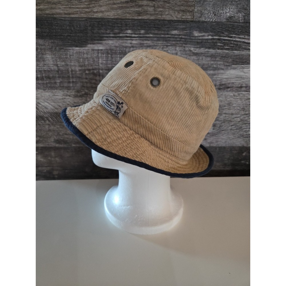 Vintage Walt Disney World Mickey Mouse Tan Corduroy Bucket Hat Adult